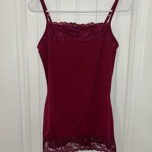 Maurices Deep Red Lace Cami Small